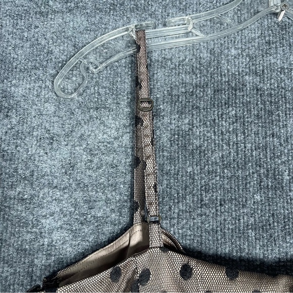 Fossil Women’s Medium Polka Dot Black Champagne Cocktail Dark Fairy Mini Dress - Picture 9 of 11